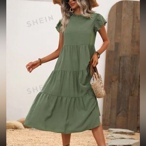 SHEIN Green Midi Dress